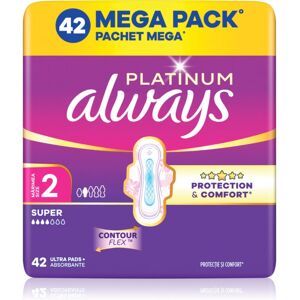 Always Platinum Super Size 2 σερβιέτες με φτερά 42 τμχ Always Platinum Super Size 2 σερβιέτες με φτερά 42 τμχ