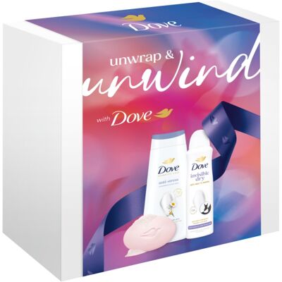 Dove Unwrap & Unwind Unwrap & Refresh σετ δώρου για γυναίκες Dove Unwrap & Unwind Unwrap & Refresh σετ δώρου για γυναίκες