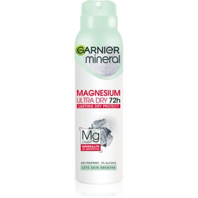 Garnier Mineral Magnesium Ultra Dry αντιιδρωτικό σε σπρέι 150 ml Garnier Mineral Magnesium Ultra Dry αντιιδρωτικό σε σπρέι 150 ml