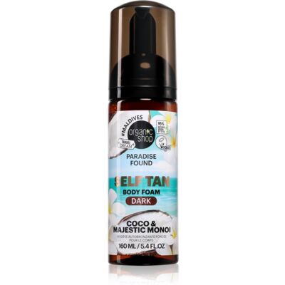 Organic Shop Paradise Found Coco & Majestic Monoi αφρός σώματος με δράση αυτομαυρίσματος απόχρωση Dark 160 ml Organic Shop Paradise Found Coco & Majestic Monoi αφρός σώματος με δράση αυτομαυρίσματος απόχρωση Dark 160 ml