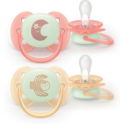 Philips Avent Ultrasoft Night SCF094/02 0-6m πιπίλα Neutral 2 τμχ Philips Avent Ultrasoft Night SCF094/02 0-6m πιπίλα Neutral 2 τμχ