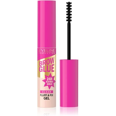 Eveline Cosmetics Brow Glue Fluff & Fix Gel τζελ για τα φρύδια μακράς διαρκείας απόχρωση Transparent 6 ml Eveline Cosmetics Brow Glue Fluff & Fix Gel τζελ για τα φρύδια μακράς διαρκείας απόχρωση Transparent 6 ml