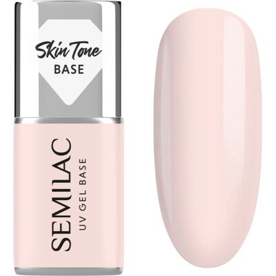 Semilac UV Gel Base Skin Tone Base βάση βερνίκι για τζελ νύχια απόχρωση Rose Beige 7 ml Semilac UV Gel Base Skin Tone Base βάση βερνίκι για τζελ νύχια απόχρωση Rose Beige 7 ml