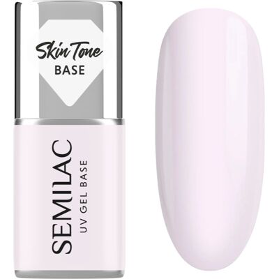 Semilac UV Gel Base Skin Tone Base βάση βερνίκι για τζελ νύχια απόχρωση Milky Pink 7 ml Semilac UV Gel Base Skin Tone Base βάση βερνίκι για τζελ νύχια απόχρωση Milky Pink 7 ml