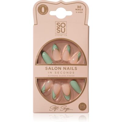 SOSU Cosmetics Salon Nails Ψεύτικα νύχια απόχρωση Soft Sage 30 τμχ SOSU Cosmetics Salon Nails Ψεύτικα νύχια απόχρωση Soft Sage 30 τμχ