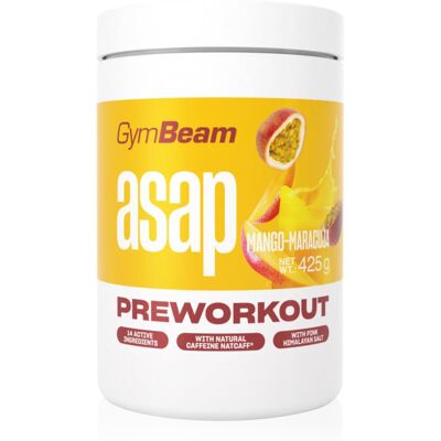 GymBeam ASAP Pre-Workout διαλυτό ρόφημα για την ενίσχυση των αθλητικών επιδόσεων γεύση Mango Maracuja 425 γρ GymBeam ASAP Pre-Workout διαλυτό ρόφημα για την ενίσχυση των αθλητικών επιδόσεων γεύση Mango Maracuja 425 γρ