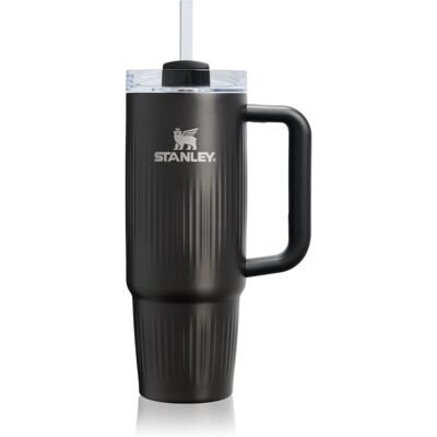 Stanley Quencher H2.O FlowState™ Fluted Tumbler ποτήρι από ανοξείδωτο ατσάλι με καλαμάκι μεσαίο Black PVD 1 τμχ Stanley Quencher H2.O FlowState™ Fluted Tumbler ποτήρι από ανοξείδωτο ατσάλι με καλαμάκι μεσαίο Black PVD 1 τμχ