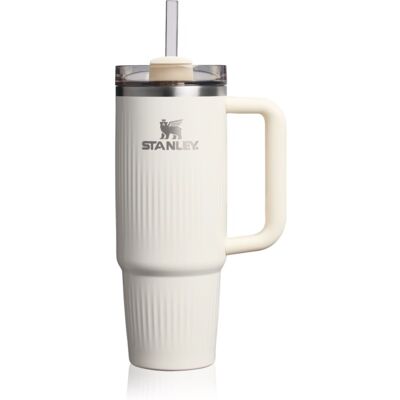 Stanley Quencher H2.O Fluted Tumbler ποτήρι από ανοξείδωτο ατσάλι με καλαμάκι μεγάλο cream gloss 1 τμχ Stanley Quencher H2.O Fluted Tumbler ποτήρι από ανοξείδωτο ατσάλι με καλαμάκι μεγάλο cream gloss 1 τμχ