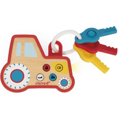 Janod Sound and Light Tractor Keychain παιχνίδι δραστηριοτήτων από ξύλο 18m+ 1 τμχ Janod Sound and Light Tractor Keychain παιχνίδι δραστηριοτήτων από ξύλο 18m+ 1 τμχ