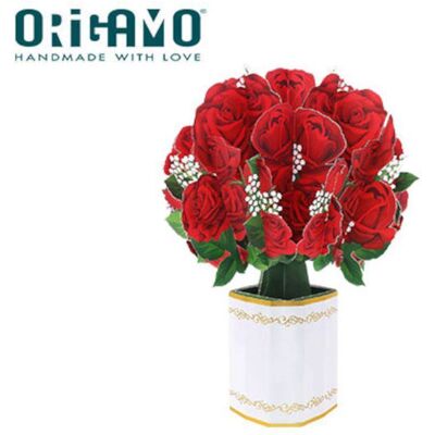 Origamo Καρτα Ευχετηρια Flobouquet Κοκκινα Τριανταφυλλα 27x26cm Florever Origamo Καρτα Ευχετηρια Flobouquet Κοκκινα Τριανταφυλλα 27x26cm Florever