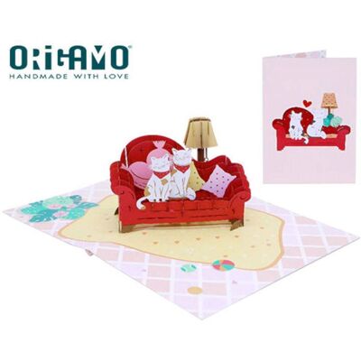 Origamo Καρτα Ευχετηρια Αναδυομενη Γατες 18.5x14cm Kirigami Origamo Καρτα Ευχετηρια Αναδυομενη Γατες 18.5x14cm Kirigami