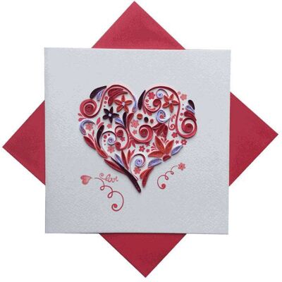 Origamo Ευχετήρια Κάρτα Quilling Kαρδιά Filigrana 18.5x14cm Origamo Ευχετήρια Κάρτα Quilling Kαρδιά Filigrana 18.5x14cm