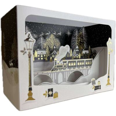 Pictura Xmas 3d Αναδυόμενη Κάρτα Κουτί Tρένο Στη Xιονισμένη Έναστρη Νύχτα Pi22021 Pictura Xmas 3d Αναδυόμενη Κάρτα Κουτί Tρένο Στη Xιονισμένη Έναστρη Νύχτα Pi22021