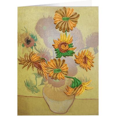 Origamo Κάρτα Ευχετήρια Quilling Ηλιοτρόπια Van Gogh 18.5x14 Cm Filigrana Vg008 Origamo Κάρτα Ευχετήρια Quilling Ηλιοτρόπια Van Gogh 18.5x14 Cm Filigrana Vg008