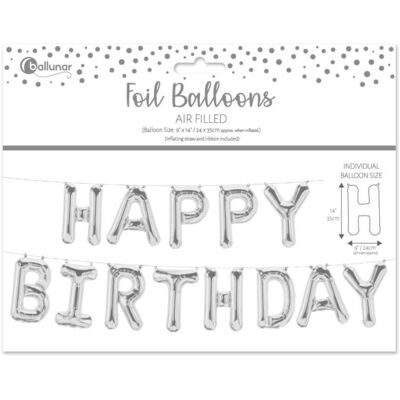 FUN HOUSE Μπαλόνι Ασημί "Happy Birthday" FUN HOUSE Μπαλόνι Ασημί "Happy Birthday"