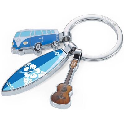 Kr16-14/ch Troika Μπρελόκ Μεταλλικό Keyring With 3 Charms Vw Surfmat Kr16-14/ch Troika Μπρελόκ Μεταλλικό Keyring With 3 Charms Vw Surfmat