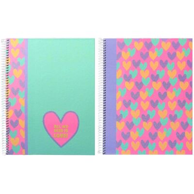 Τετράδιο Σπιράλ Ancor B'Log Hearts A4 80 Φύλλων 124194 (Τυχαία Επιλογή) Τετράδιο Σπιράλ Ancor B'Log Hearts A4 80 Φύλλων 124194 (Τυχαία Επιλογή)