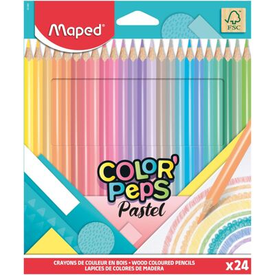 Σετ 24 Χρωματιστών Μολυβιών Maped Color' Peps Pastel 831880 Σετ 24 Χρωματιστών Μολυβιών Maped Color' Peps Pastel 831880