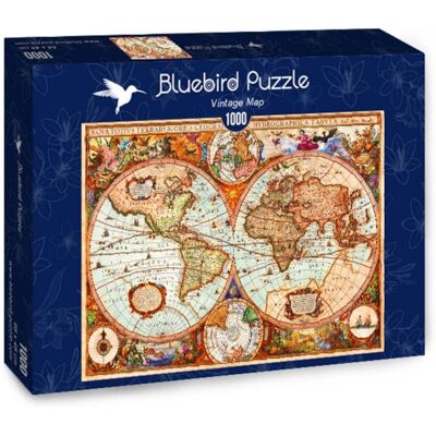Bluebird 90851 P Vintage Map - Puzzle 1000 Pieces Bluebird 90851 P Vintage Map - Puzzle 1000 Pieces
