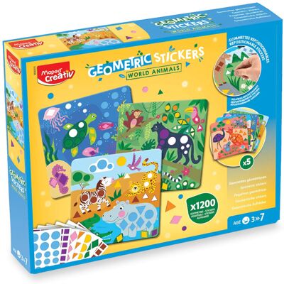 Creative Maped Geometric Stickers World Animals 906915 Creative Maped Geometric Stickers World Animals 906915