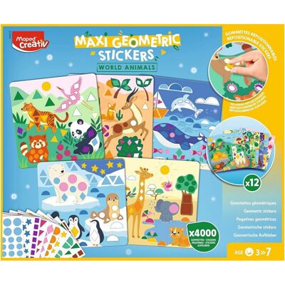 Creative Maped Μaxi Geometric Stickers World Animals 906916 Creative Maped Μaxi Geometric Stickers World Animals 906916