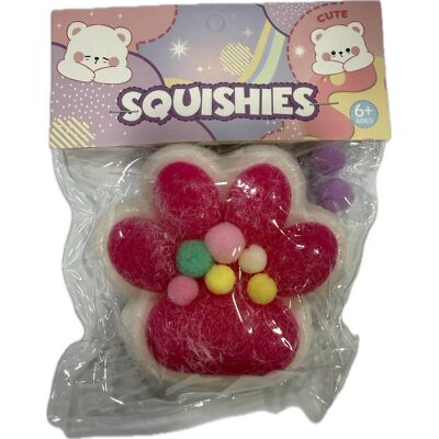 OEM Antistress Taba Squishy Πατούσα Άσπρη Με Pon Pon 10.5x9cm Φούξια OEM Antistress Taba Squishy Πατούσα Άσπρη Με Pon Pon 10.5x9cm Φούξια