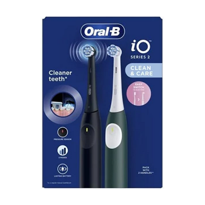Oral-B iO Series 2 Ηλεκτρική Οδοντόβουρτσα Green & Black, 2τμχ Oral-B iO Series 2 Ηλεκτρική Οδοντόβουρτσα Green & Black, 2τμχ