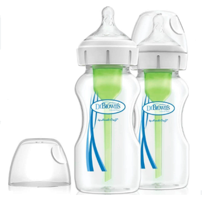 Dr Browns Dr. Brown's Anti-colic Options+ Γυάλινο Μπιμπερό με Θηλή Σιλικόνης, 2x270ml Dr Browns Dr. Brown's Anti-colic Options+ Γυάλινο Μπιμπερό με Θηλή Σιλικόνης, 2x270ml