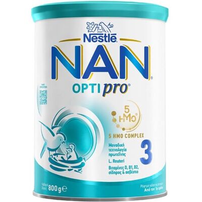 Nestle Nan Optipro 3 Γάλα σε Σκόνη 12m+, 800gr Nestle Nan Optipro 3 Γάλα σε Σκόνη 12m+, 800gr