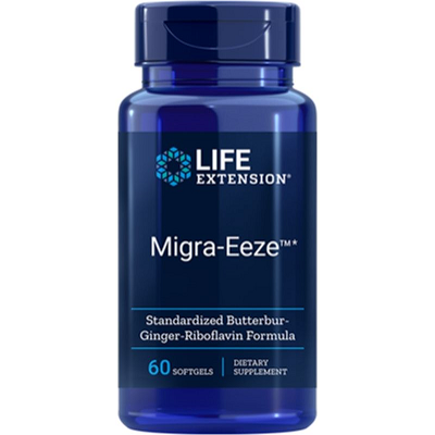 Life Extension Migra-Eeze - Τζίντζερ & Petasines - Υποστήριξη άνεσης κεφαλιού - 60 Κάψουλες Life Extension Migra-Eeze - Τζίντζερ & Petasines - Υποστήριξη άνεσης κεφαλιού - 60 Κάψουλες