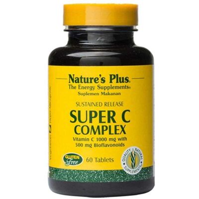 Super C Complex της Nature's Plus - Συμπλήρωμα βιταμίνης C με παρατεταμένη δράση Super C Complex της Nature's Plus - Συμπλήρωμα βιταμίνης C με παρατεταμένη δράση