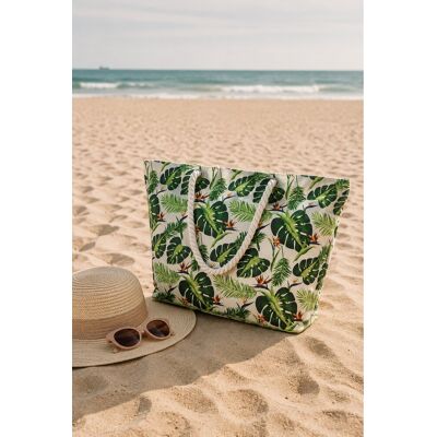 Τσαντα Θαλασσης Με Τροπικο Μοτιβο 59x19x40cm Μονόχρωμο GTR Τσαντα Θαλασσης Με Τροπικο Μοτιβο 59x19x40cm Μονόχρωμο GTR