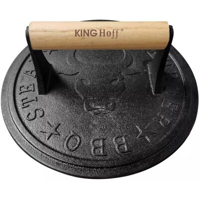 Μαντεμένια πρέσα ψησταριας για κρέας Kinghoff KH 1760, 22 cm, Ξύλινη λαβή Μαντεμένια πρέσα ψησταριας για κρέας Kinghoff KH 1760, 22 cm, Ξύλινη λαβή