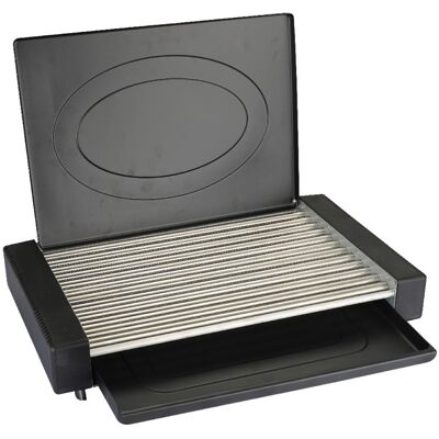 Ηλεκτρική σχάρα με καπάκι Oliver Voltz OV51015QC, 1800W, 35x22 cm, 12 πλευρές, δίσκος λίπους, Μαύρο Ηλεκτρική σχάρα με καπάκι Oliver Voltz OV51015QC, 1800W, 35x22 cm, 12 πλευρές, δίσκος λίπους, Μαύρο