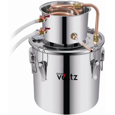 Καζάνι για ρακιά Oliver Voltz OV51214A30, 30 λίτρα, 35x35 εκ., Χαλκός σωλήνας ψύξης, Αντλία νερού, Ανοξείδωτο ατσάλι, Ασημί Καζάνι για ρακιά Oliver Voltz OV51214A30, 30 λίτρα, 35x35 εκ., Χαλκός σωλήνας ψύξης, Αντλία νερού, Ανοξείδωτο ατσάλι, Ασημί