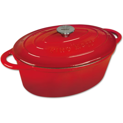 Σκεύος από σίδηρο με επίστρωση σμάλτου Kinghoff - 30cm, 4,5L, Κόκκινο Σκεύος από σίδηρο με επίστρωση σμάλτου Kinghoff - 30cm, 4,5L, Κόκκινο