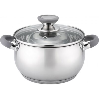 Κατσαρόλα Oliver Voltz OV51210N28, 28 cm, 10.45 l, Επαγωγή, Γκρι λαβές από σιλικόνη, Inox/Γκρί Κατσαρόλα Oliver Voltz OV51210N28, 28 cm, 10.45 l, Επαγωγή, Γκρι λαβές από σιλικόνη, Inox/Γκρί