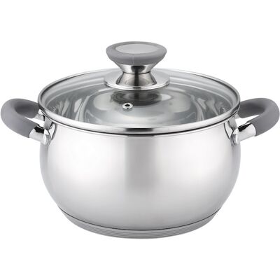 Κατσαρόλα Oliver Voltz OV51210N26, 26cm, 7.7l, Επαγωγή, Λαβές από σιλικόνη , Inox/Γκρι Κατσαρόλα Oliver Voltz OV51210N26, 26cm, 7.7l, Επαγωγή, Λαβές από σιλικόνη , Inox/Γκρι