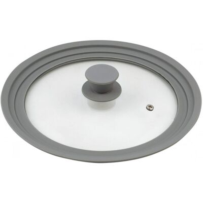 Κάλυμμα Kinghoff KH 1649, 24/26/28 cm, Γυαλί, άκρη σιλικόνης, Universal, Γκρι Κάλυμμα Kinghoff KH 1649, 24/26/28 cm, Γυαλί, άκρη σιλικόνης, Universal, Γκρι