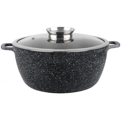 Κατσαρόλα με καπάκι Oliver Voltz OV54318C24, Ø24x10 cm, 4.5 l, Χυτοαλουμίνιο, Κεραμικό μαρμάρινο φινίρισμα, Μαύρο Κατσαρόλα με καπάκι Oliver Voltz OV54318C24, Ø24x10 cm, 4.5 l, Χυτοαλουμίνιο, Κεραμικό μαρμάρινο φινίρισμα, Μαύρο