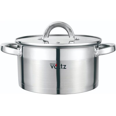Κατσαρόλα Oliver Voltz OV51210S22, 4,7 λίτρα, 22x12,5 εκ., Κλίμακα μέτρησης, Παχύ πάτο, Κατάλληλη για επαγωγικές εστίες, Ανοξείδωτο Κατσαρόλα Oliver Voltz OV51210S22, 4,7 λίτρα, 22x12,5 εκ., Κλίμακα μέτρησης, Παχύ πάτο, Κατάλληλη για επαγωγικές εστίες, Ανοξείδωτο