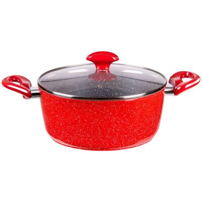 Κατσαρόλα Oliver Voltz OV54418A20, 20 cm, 2,2l, Μαρμάρινη Επίστρωση, Επαγωγή, Κόκκινο Κατσαρόλα Oliver Voltz OV54418A20, 20 cm, 2,2l, Μαρμάρινη Επίστρωση, Επαγωγή, Κόκκινο
