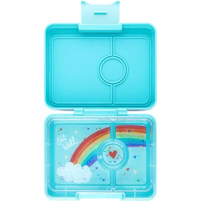 Yumbox Snack 3-sections - Miami Aqua / Rainbow tray Yumbox Snack 3-sections - Miami Aqua / Rainbow tray