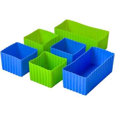 Mini Silicone Bento Cup Set of 6 - Green Blue – Yumbox Mini Silicone Bento Cup Set of 6 - Green Blue – Yumbox