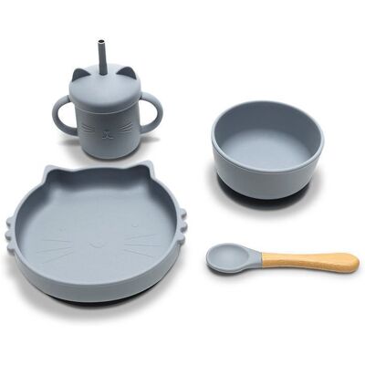 ΟΕΜ SILICONE FEEDING SET 4PCS NATURAL GREY ΟΕΜ SILICONE FEEDING SET 4PCS NATURAL GREY