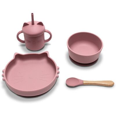 ΟΕΜ SILICONE FEEDING SET 4PCS NATURAL DEEP PINK ΟΕΜ SILICONE FEEDING SET 4PCS NATURAL DEEP PINK