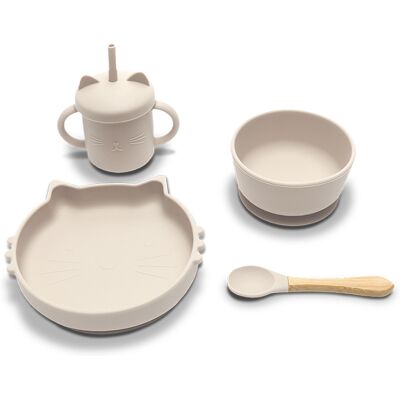 ΟΕΜ SILICONE FEEDING SET 4PCS NATURAL BEIGE ΟΕΜ SILICONE FEEDING SET 4PCS NATURAL BEIGE