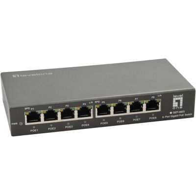 LevelOne Switch 8x GE GEP-0823 120W 8xPoE+ LevelOne Switch 8x GE GEP-0823 120W 8xPoE+