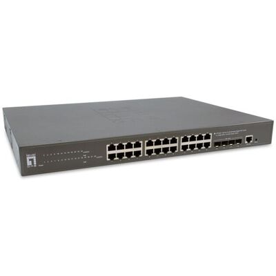 LevelOne PoE+Switch 24xGE PoE/4x10GSFP+ 400W 19" Διαχειριζόμενο L3 LevelOne PoE+Switch 24xGE PoE/4x10GSFP+ 400W 19" Διαχειριζόμενο L3