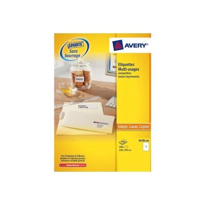 Ετικέτες Avery 210 x 297mm A4 (3478) Ετικέτες Avery 210 x 297mm A4 (3478)